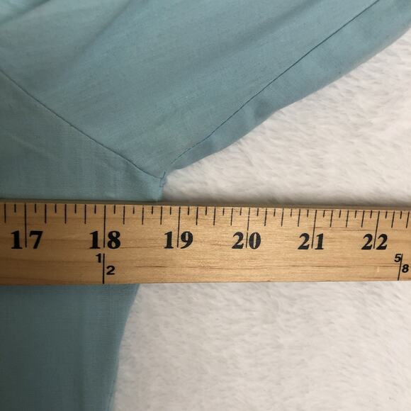 VTG CIRCLE T Western Ruffle Snap Shirt Sz 11 36" Bust Blue Long Puff Sleeve USA - Picture 7 of 9